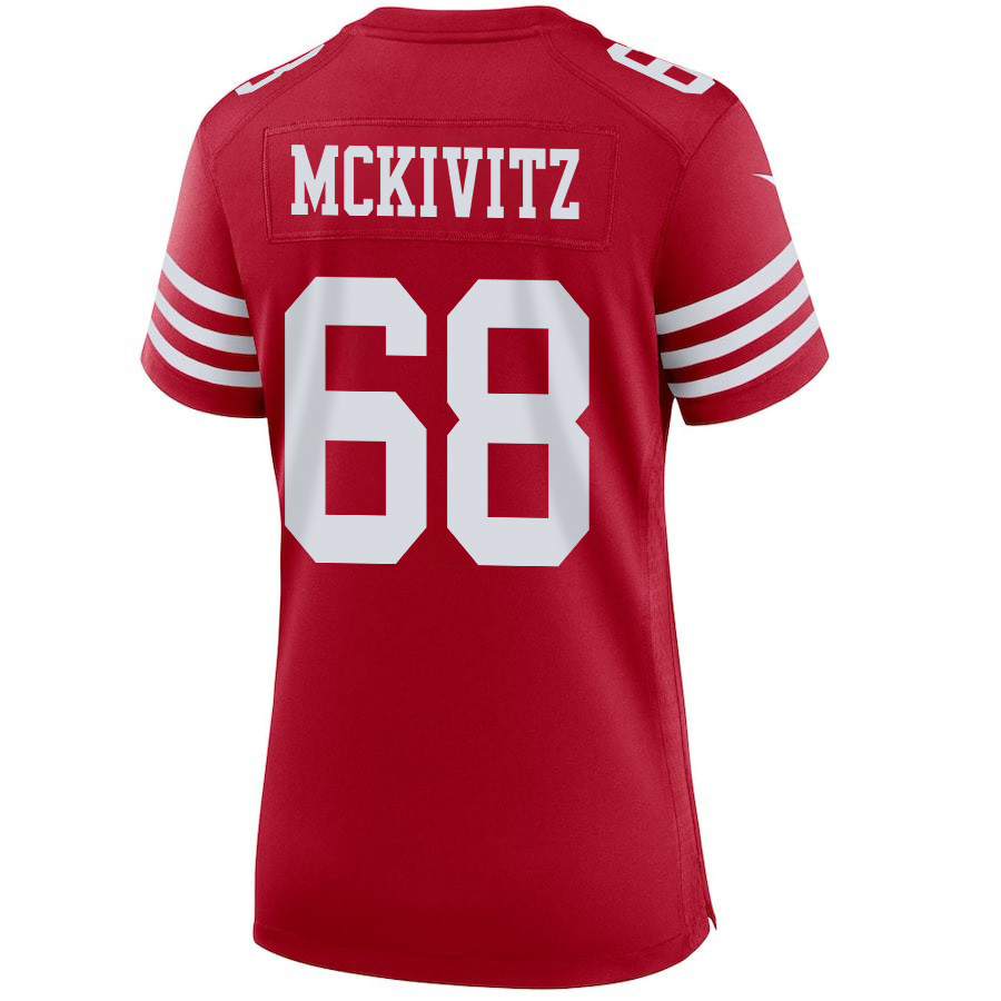 Colton McKivitz 68 San Francisco 49ers Super Bowl LVIII Patch Game Women Jersey - Scarlet JS7691 Saliibo - Image 3