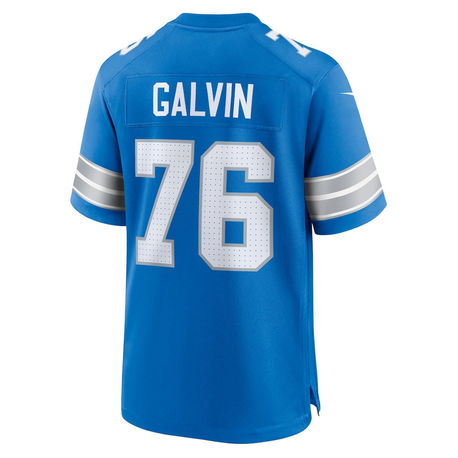 Connor Galvin #76 Detroit Lions Super Bowl LIX YOUTH Jersey - Blue JS6419 Saliibo - Image 3