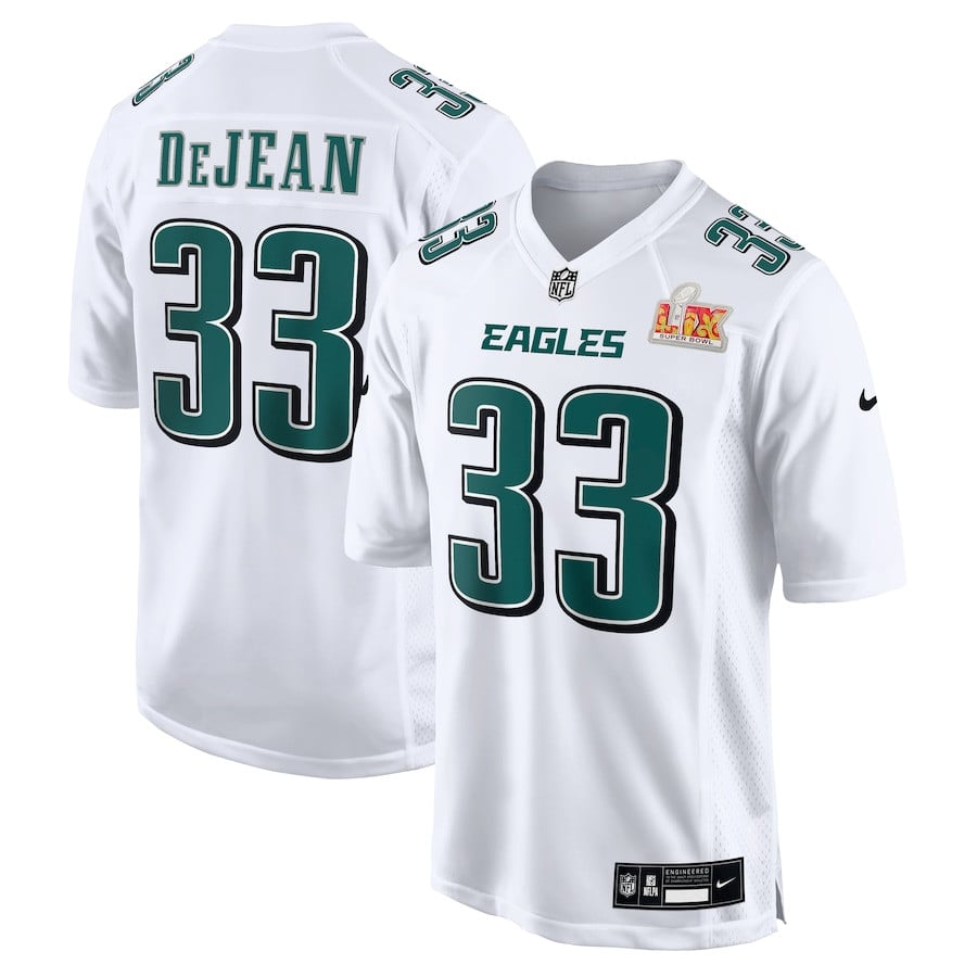 Cooper DeJean 33 Philadelphia Eagles Super Bowl LIX Fashion Game Jersey - Tundra White JS5344 Saliibo