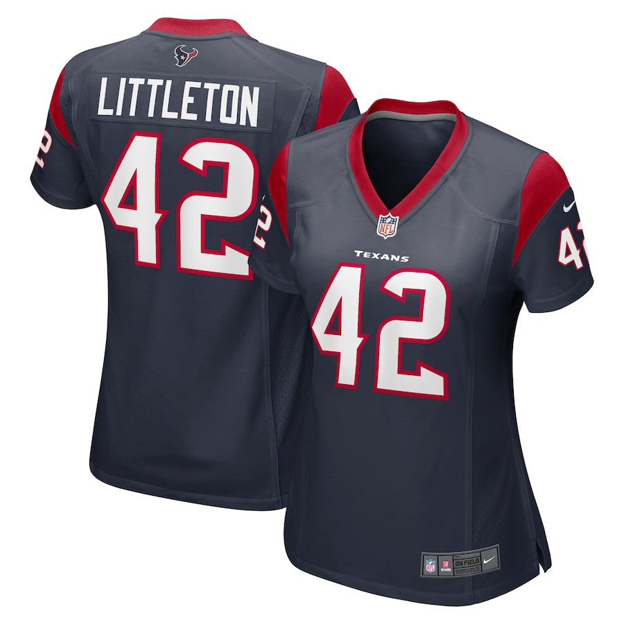 Cory Littleton 42 Houston Texans Women Team Color Jersey - Navy JS7634 Saliibo