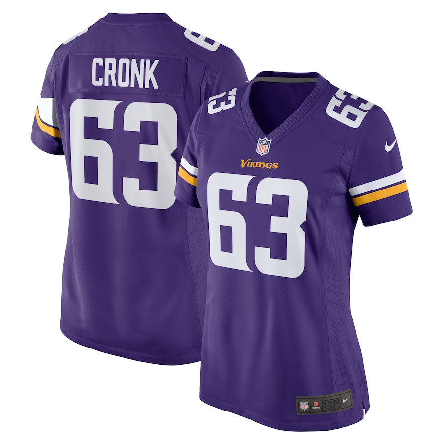 Coy Cronk 63 Minnesota Vikings Team Game Women Jersey - Purple JS5714 Saliibo