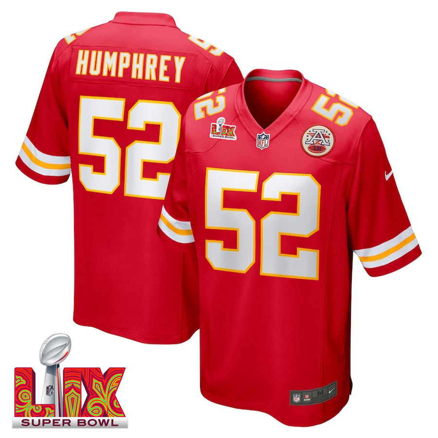 Creed Humphrey #52 Kansas City Chiefs Super Bowl LIX Jersey - Men's - Red JS3855 Saliibo