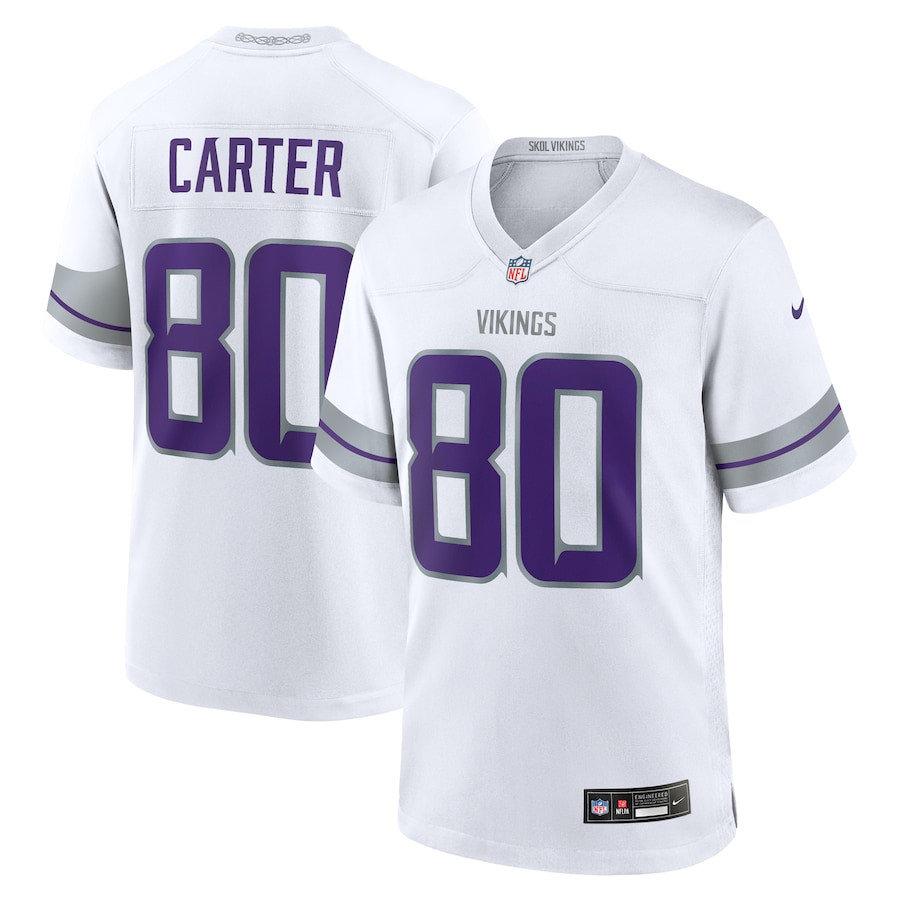 Cris Carter 80 Minnesota Vikings Alternate Retired Player Game Men Jersey - White JS2855 Saliibo