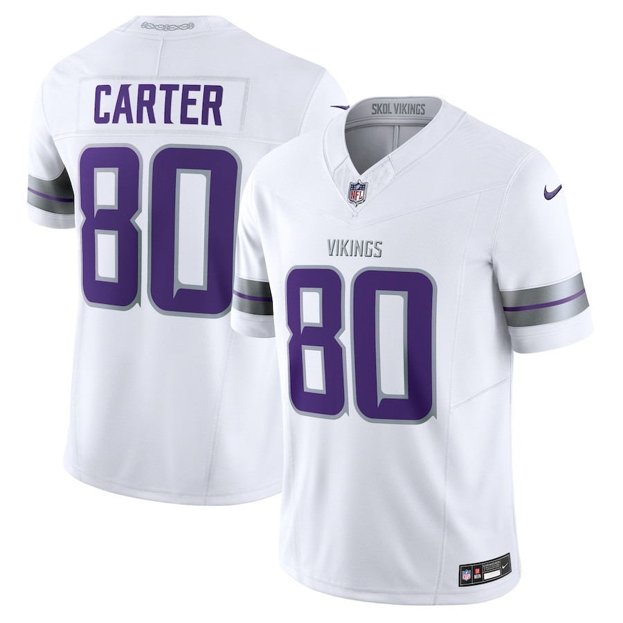 Cris Carter 80 Minnesota Vikings Alternate Vapor F.U.S.E. Limited Men Jersey - White JS5768 Saliibo