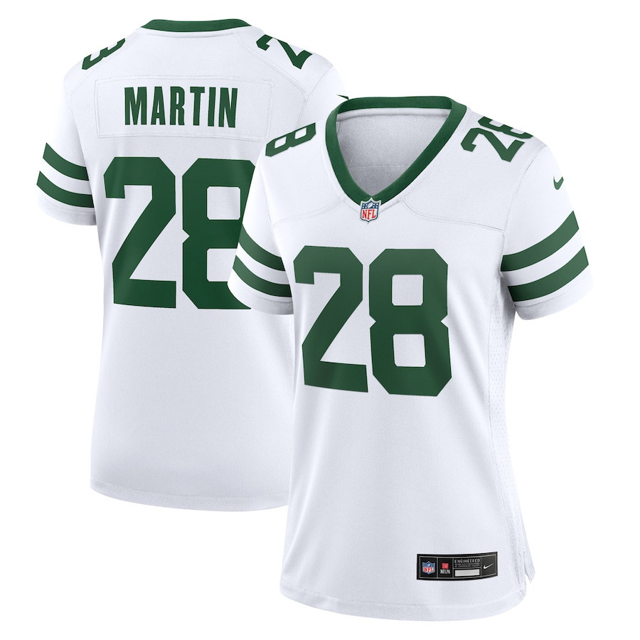 Curtis Martin 28 New York Jets Game Jersey Retired Player - Women, White JS8866 Saliibo