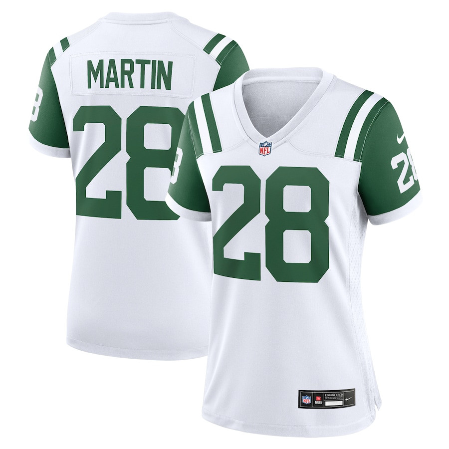 Curtis Martin 28 New York Jets Women's Classic Alternate Retired Player Game Jersey - White JS2027 Saliibo