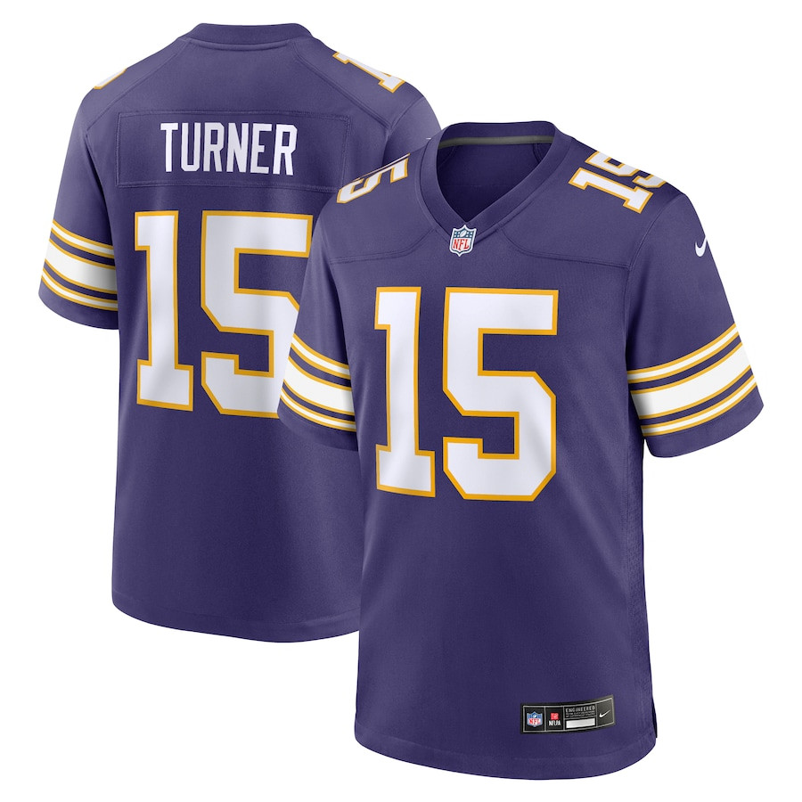 Dallas Turner 15 Minnesota Vikings Alternate Game Men Jersey - Purple JS6586 Saliibo