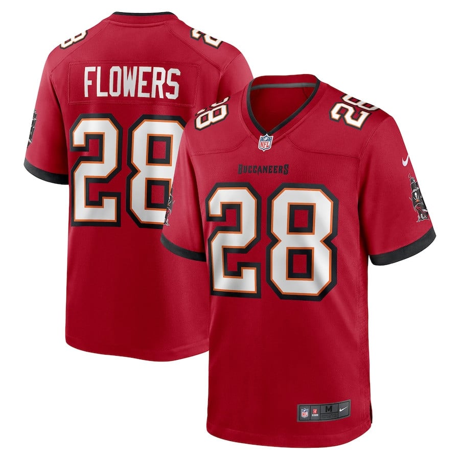 Dallis Flowers 28 Tampa Bay Buccaneers Game Men Jersey - Red JS8359 Saliibo