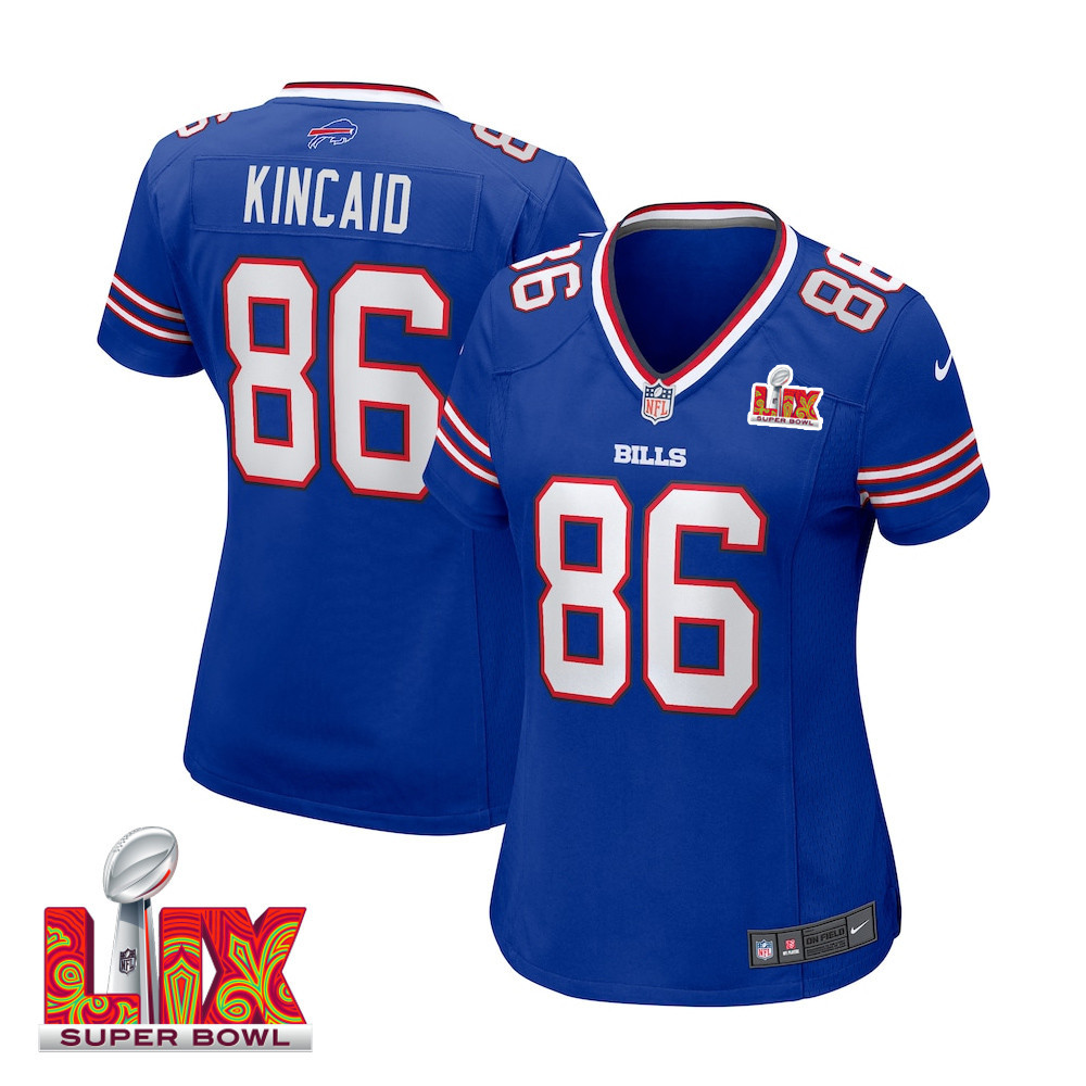 Dalton Kincaid #86 Buffalo Bills Super Bowl LIX Women's Jersey - Royal JS2392 Saliibo