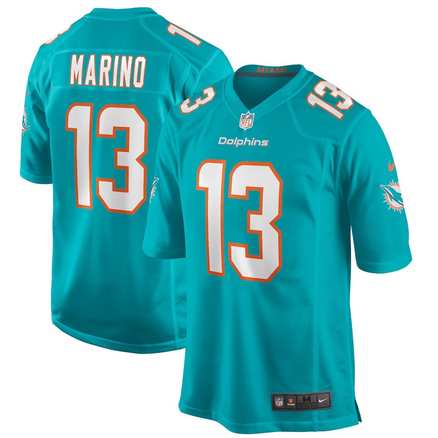 Dan Marino 13 Miami Dolphins Men Game Retired Jersey - Aqua JS5810 Saliibo