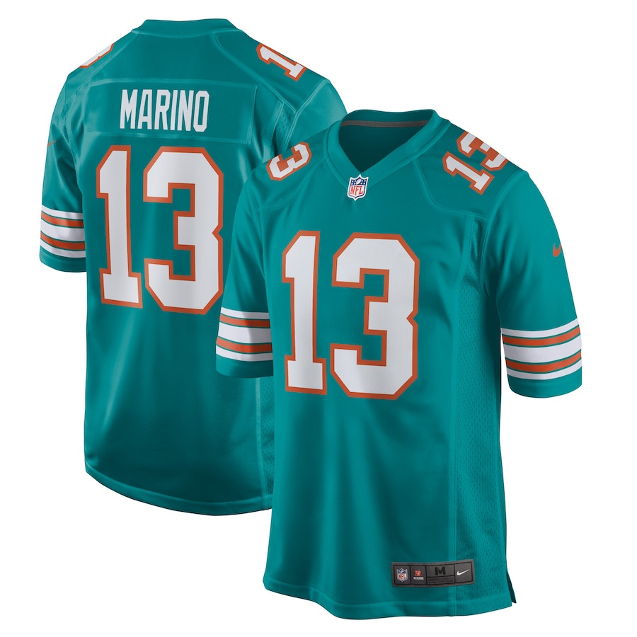 Dan Marino 13 Miami Dolphins Men Retired Jersey - Aqua JS1828 Saliibo