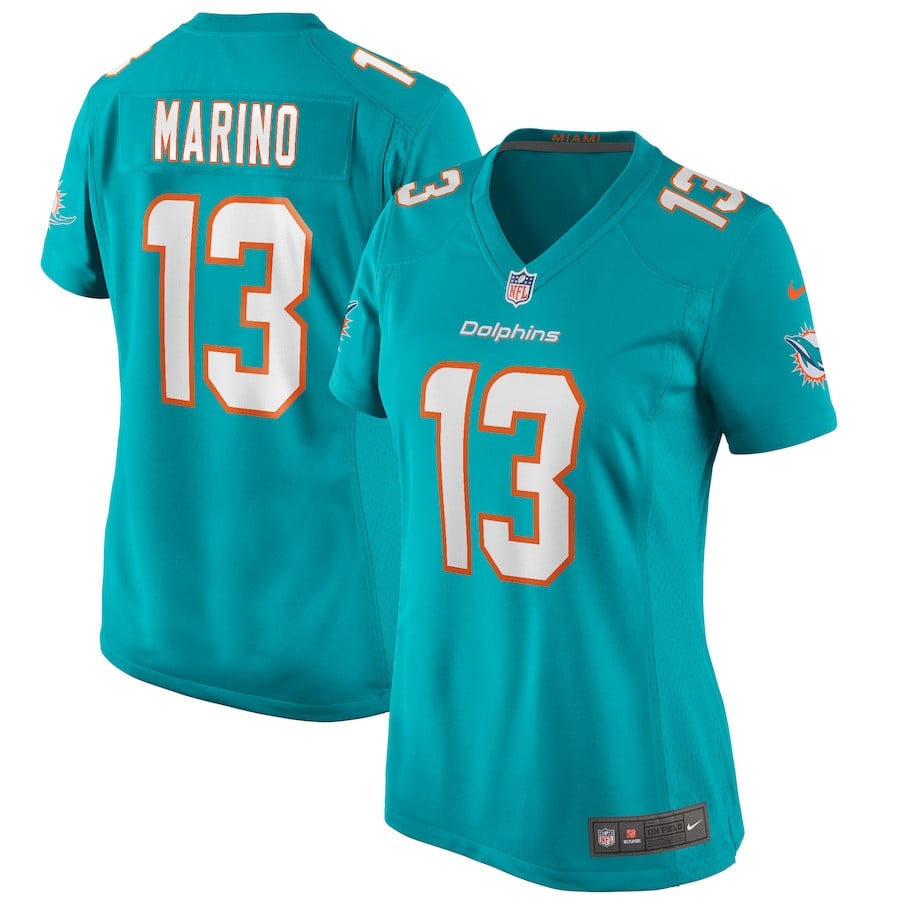 Dan Marino 13 Miami Dolphins Women Game Retired Jersey - Aqua JS4171 Saliibo