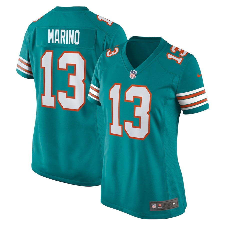 Dan Marino 13 Miami Dolphins Women Retired Jersey - Aqua JS7463 Saliibo