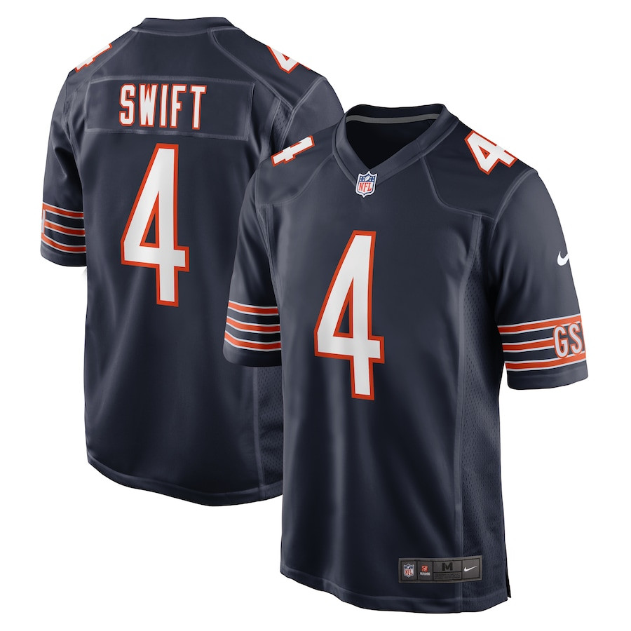 D'Andre Swift 4 Chicago Bears Game Men Jersey - Navy JS4998 Saliibo