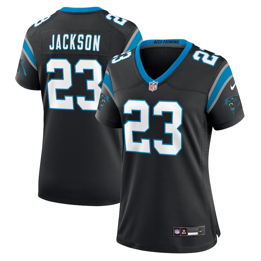 Dane Jackson 23 Carolina Panthers Women's Game Jersey - Black JS7067 Saliibo