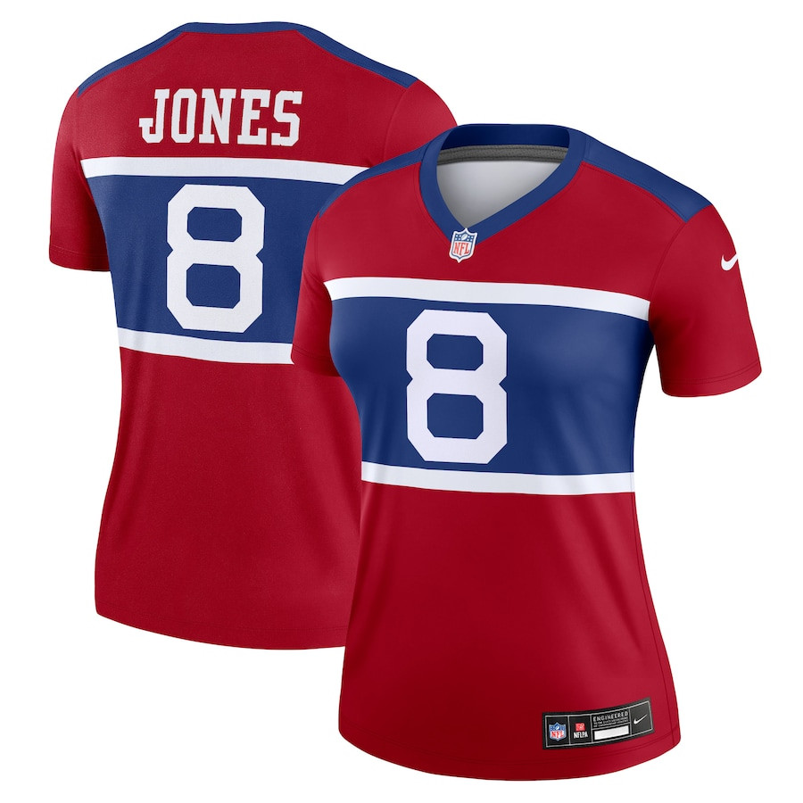 Daniel Jones 8 New York Giants Women's Alternate Legend Player Jersey - Century Red JS3115 Saliibo