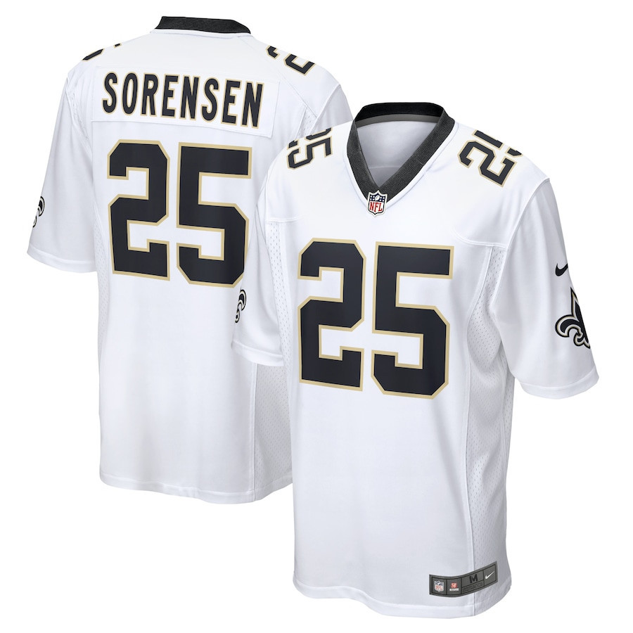 Daniel Sorensen 25 New Orleans Saints Game Jersey - Men, White JS1625 Saliibo