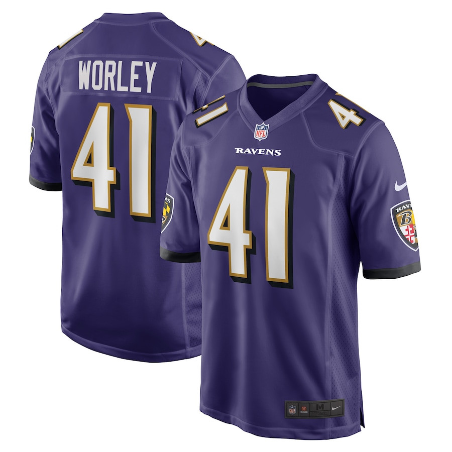 Daryl Worley 41 Baltimore Ravens Team Game Men Jersey - Purple JS5786 Saliibo
