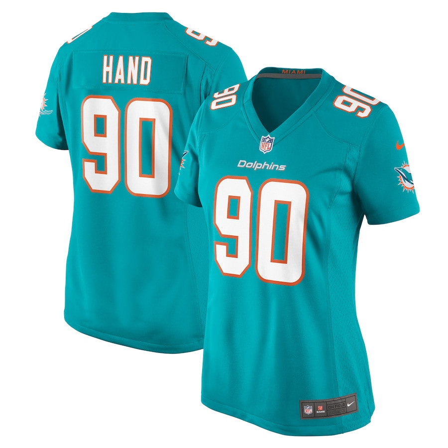 Da'Shawn Hand 90 Miami Dolphins Women's Game Jersey - Aqua JS1842 Saliibo