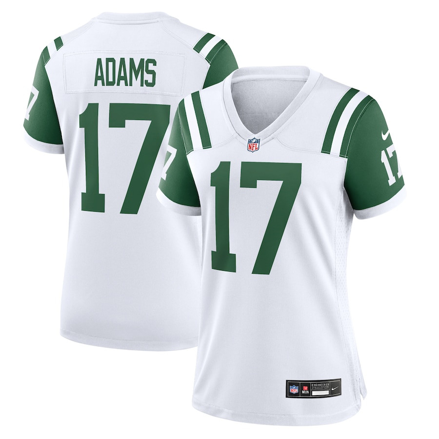Davante Adams 17 New York Jets Women's White Classic Alternate Game Jersey JS9247 Saliibo