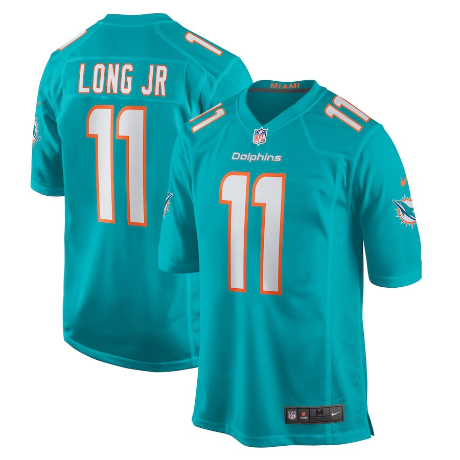 David Long Jr. 11 Miami Dolphins Game Men Jersey - Aqua JS4146 Saliibo