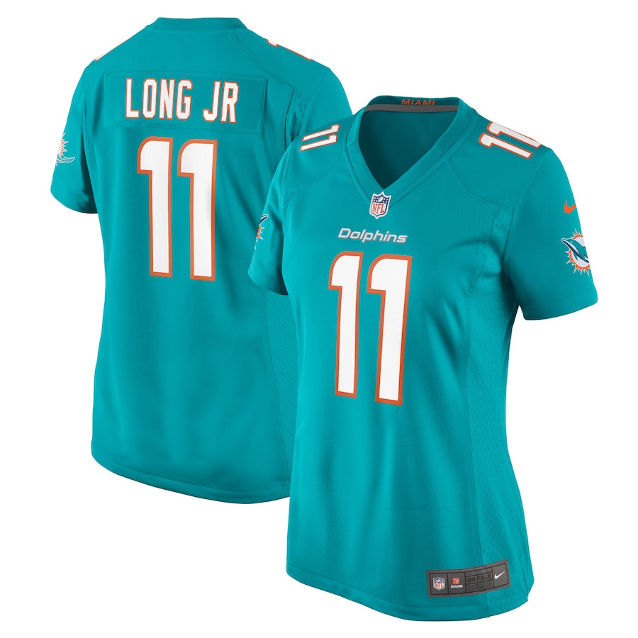 David Long Jr. 11 Miami Dolphins Women's Game Jersey - Aqua JS6615 Saliibo