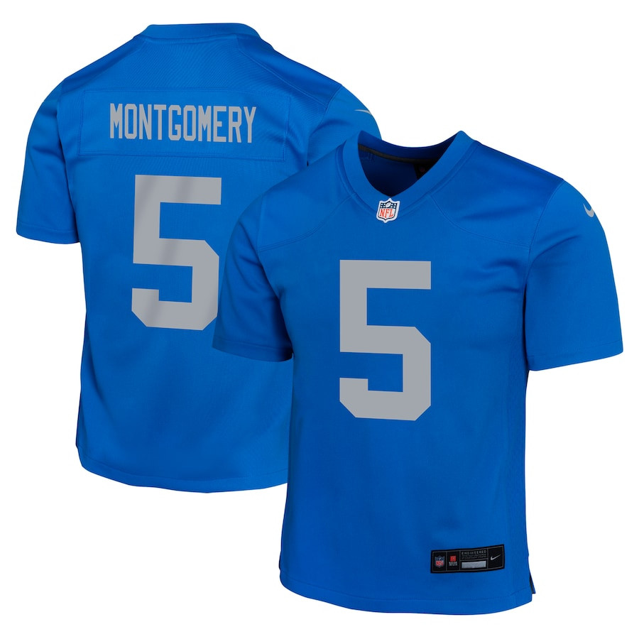 David Montgomery 5 Detroit Lions Alternate Game YOUTH Jersey - Blue JS3377 Saliibo