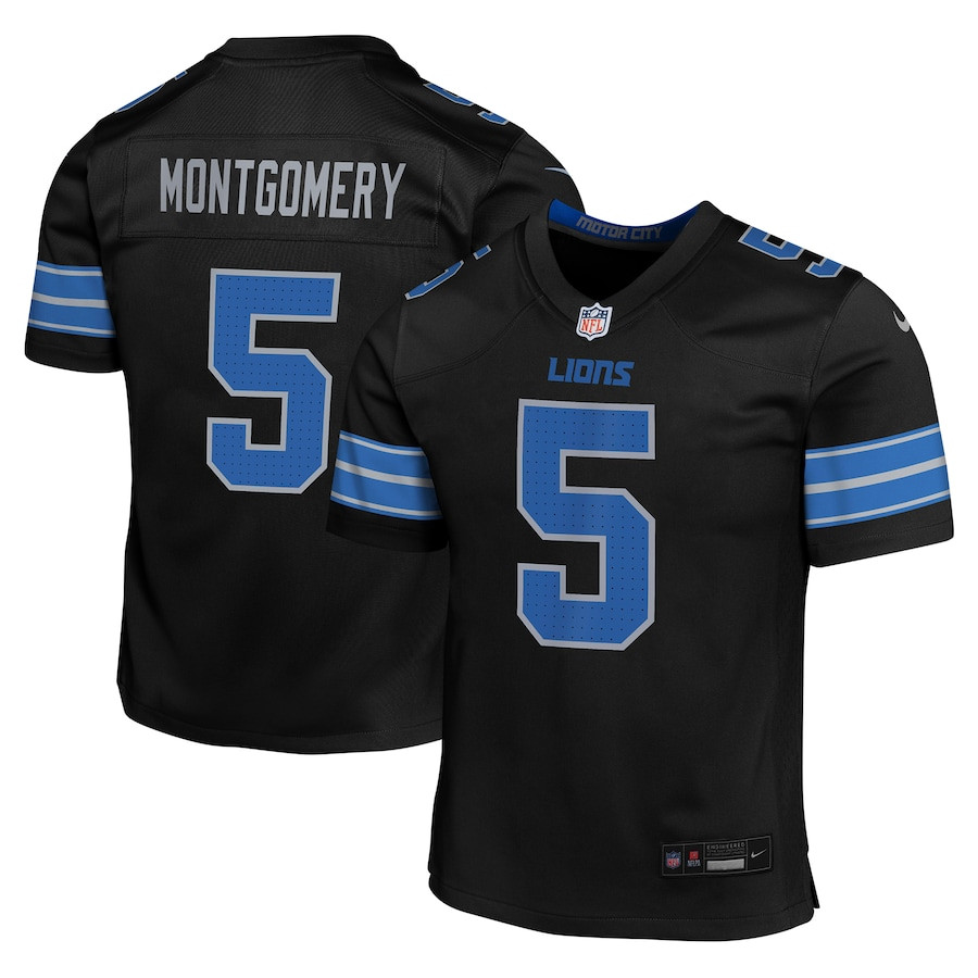 David Montgomery 5 Detroit Lions Alternate Player Game YOUTH Jersey - Black JS3176 Saliibo