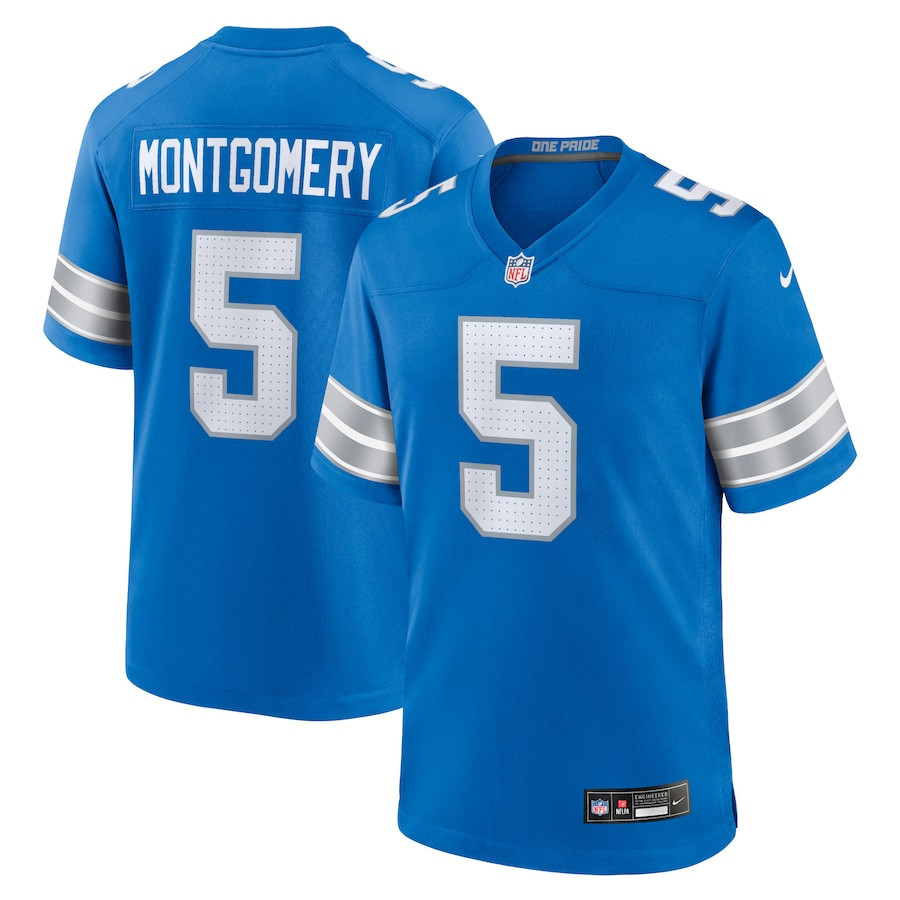 David Montgomery 5 Detroit Lions Game Jersey - Blue, Men JS3378 Saliibo