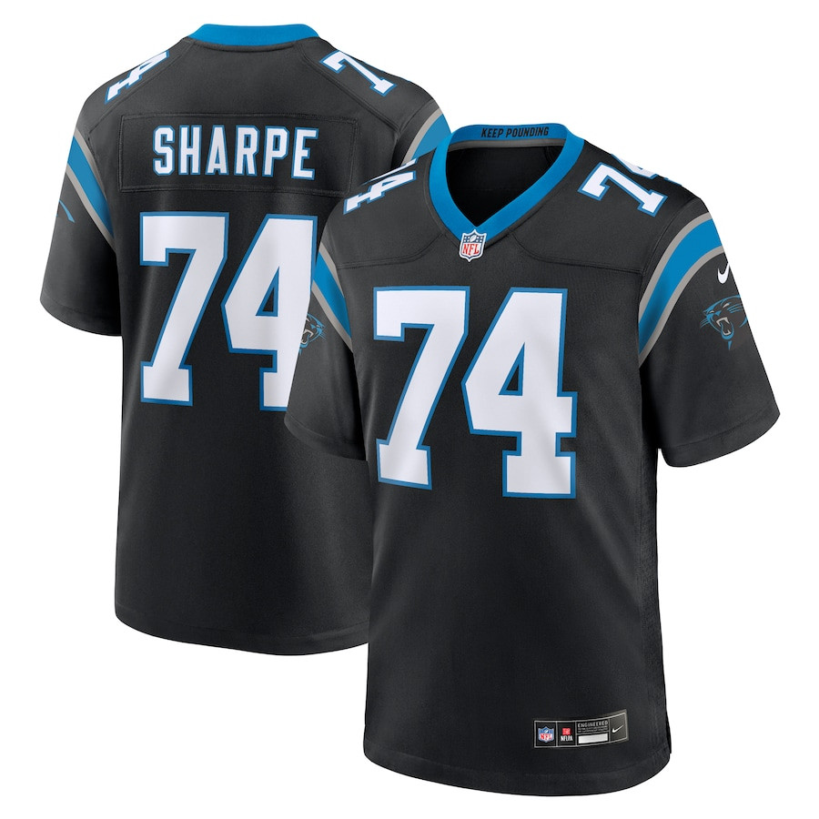 David Sharpe 74 Carolina Panthers Team Game Men Jersey - Black JS9628 Saliibo
