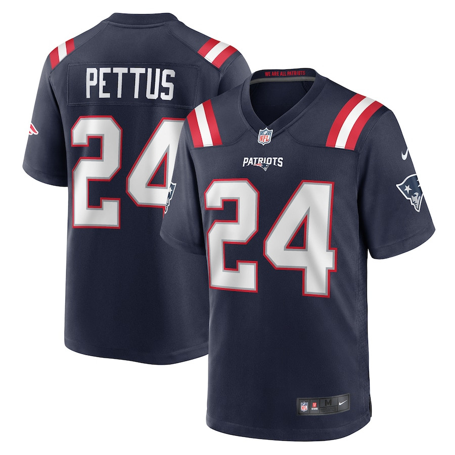 Dell Pettus 24 New England Patriots Game Men Jersey - Navy JS6828 Saliibo