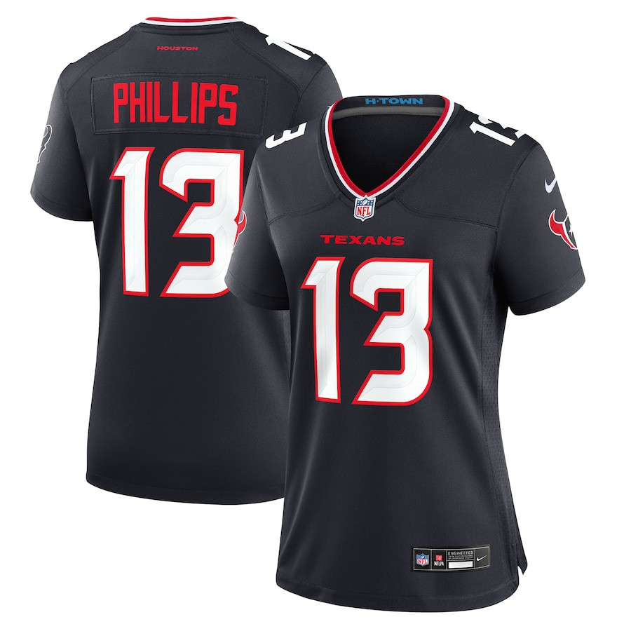 DelShawn Phillips 13 Houston Texans Team Game Women Jersey - Navy JS7848 Saliibo