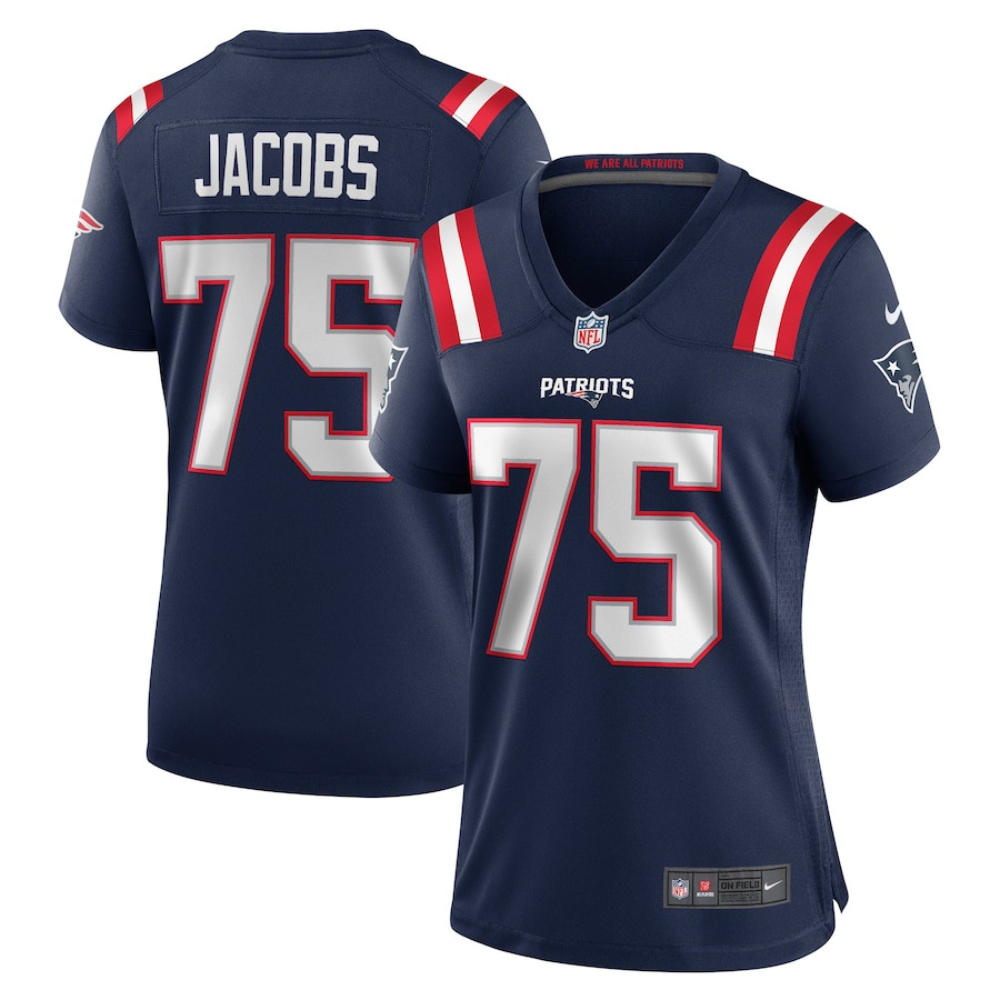 Demontrey Jacobs 75 New England Patriots Women's Game Jersey - Navy JS4975 Saliibo