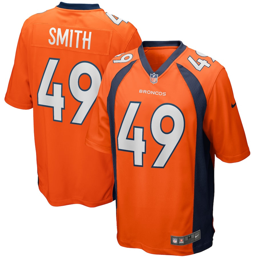 Dennis Smith 49 Denver Broncos Men Game Retired Jersey - Orange JS2137 Saliibo