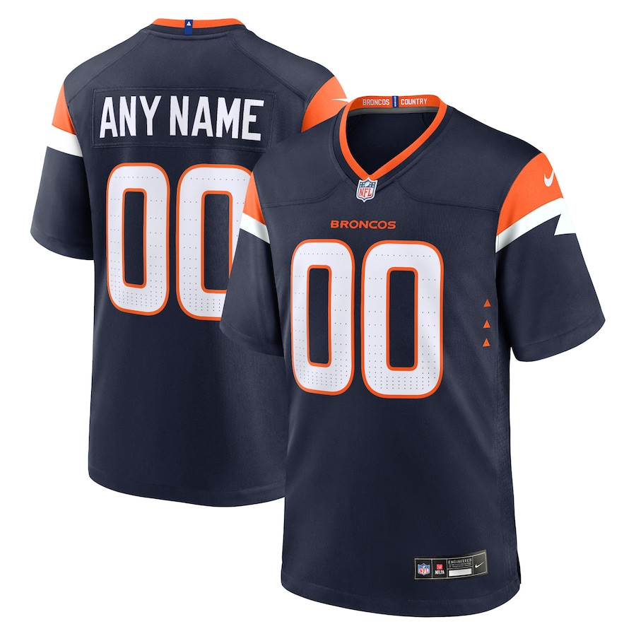 Denver Broncos Alternate Custom Game Men Jersey - Navy JS6392 Saliibo