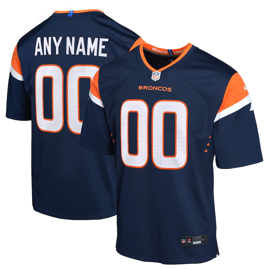 Denver Broncos Alternate Custom Game YOUTH Jersey - Navy JS1529 Saliibo