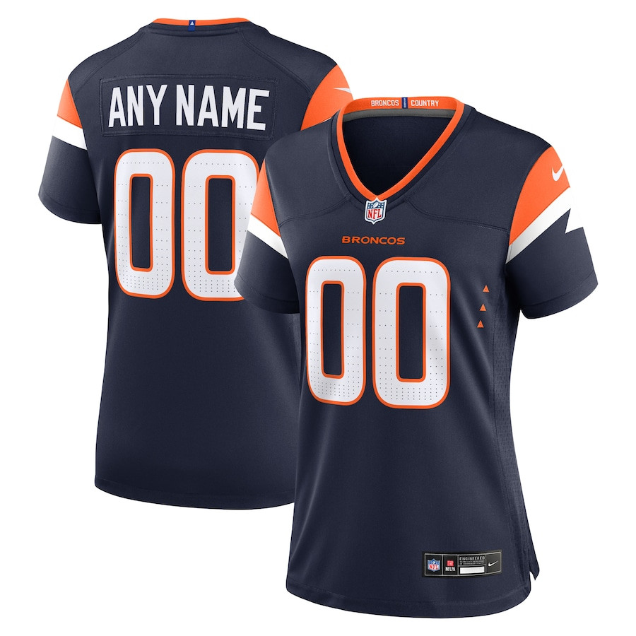 Denver Broncos Custom Alternate Game Women Jersey - Navy JS8892 Saliibo