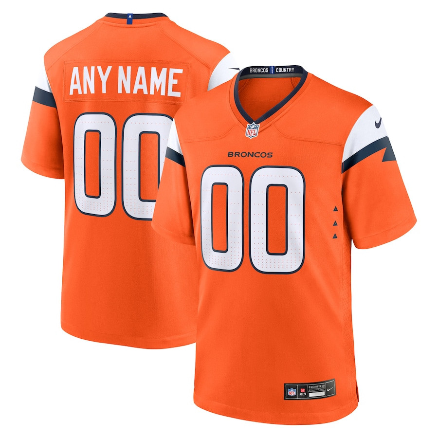 Denver Broncos Custom Game Men Jersey - Orange JS7071 Saliibo