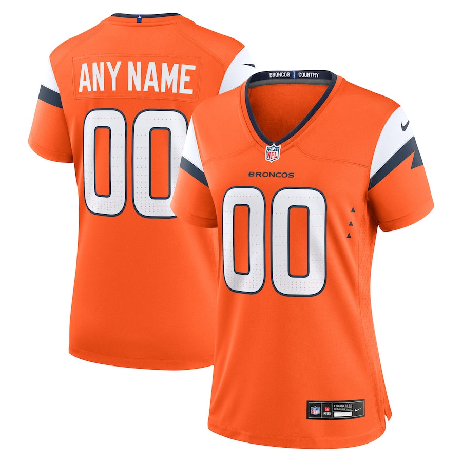 Denver Broncos Custom Game Women Jersey - Orange JS8686 Saliibo