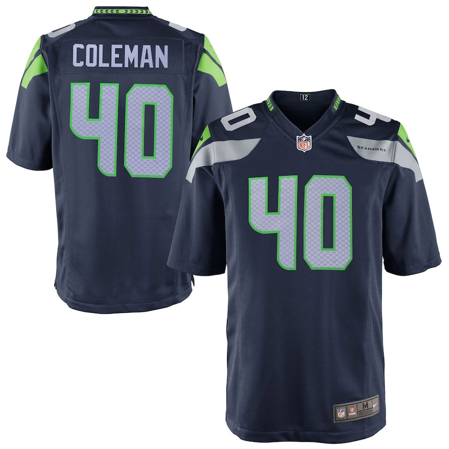 Derrick Coleman 40 Seattle Seahawks YOUTH Team Color Game Jersey - College Navy JS6147 Saliibo