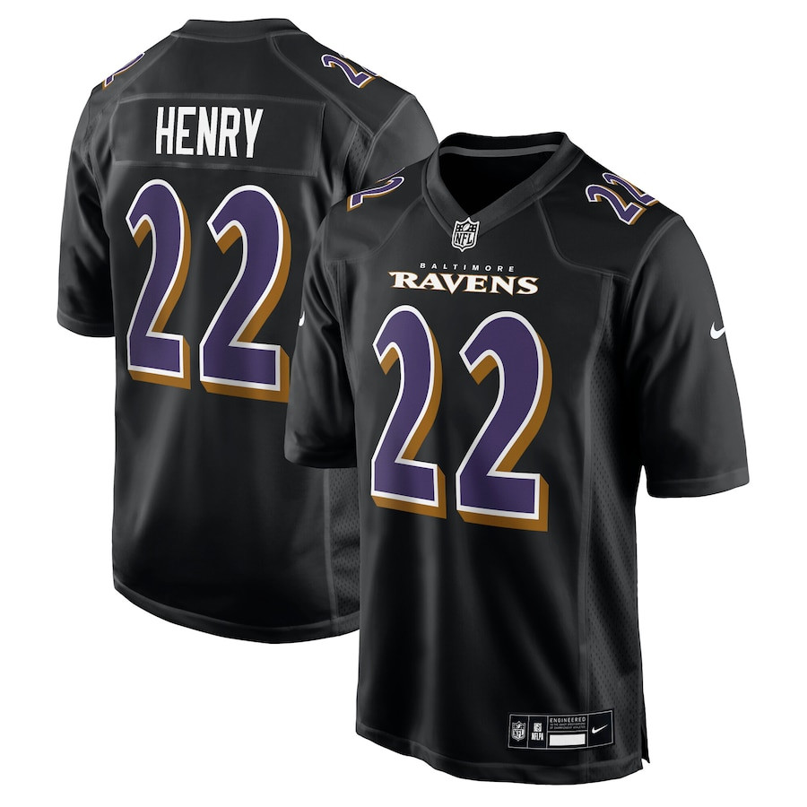 Derrick Henry 22 Baltimore Ravens Fashion Men Jersey - Carbon Black JS6596 Saliibo