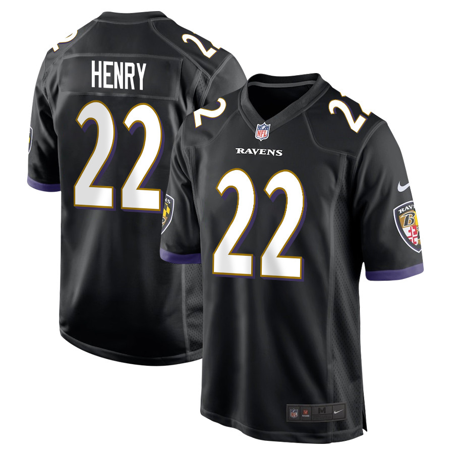 Derrick Henry 22 Baltimore Ravens Game Men Jersey - Black JS3637 Saliibo