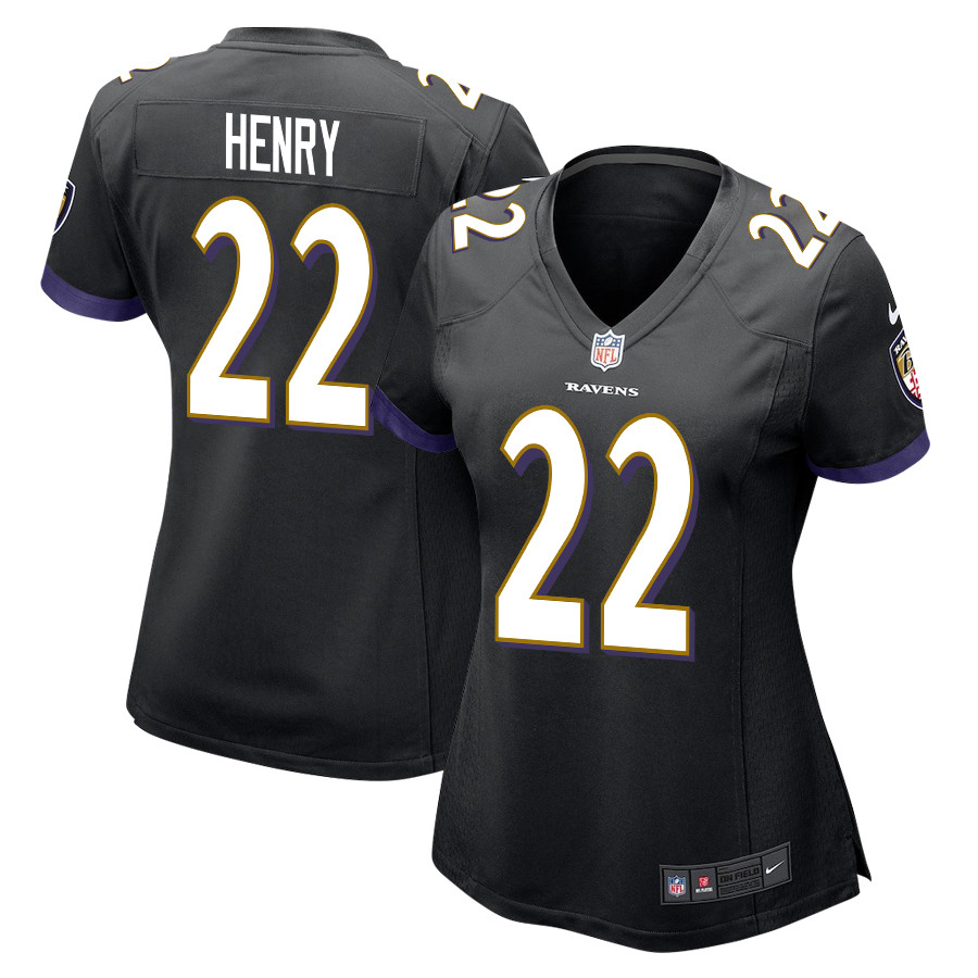 Derrick Henry 22 Baltimore Ravens Game Women Jersey - Black JS6731 Saliibo