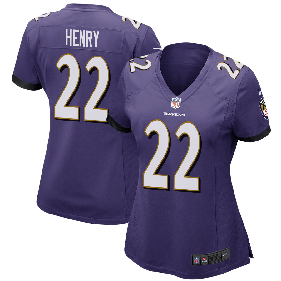 Derrick Henry 22 Baltimore Ravens Game Women Jersey - Purple JS7272 Saliibo