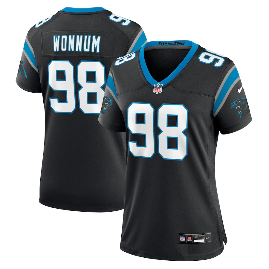 D.J. Wonnum 98 Carolina Panthers Women's Game Jersey - Black JS4110 Saliibo