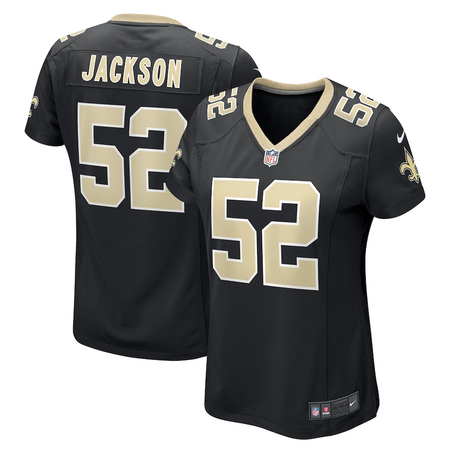 D'Marco Jackson 52 New Orleans Saints Women's Game Jersey - Black JS4648 Saliibo
