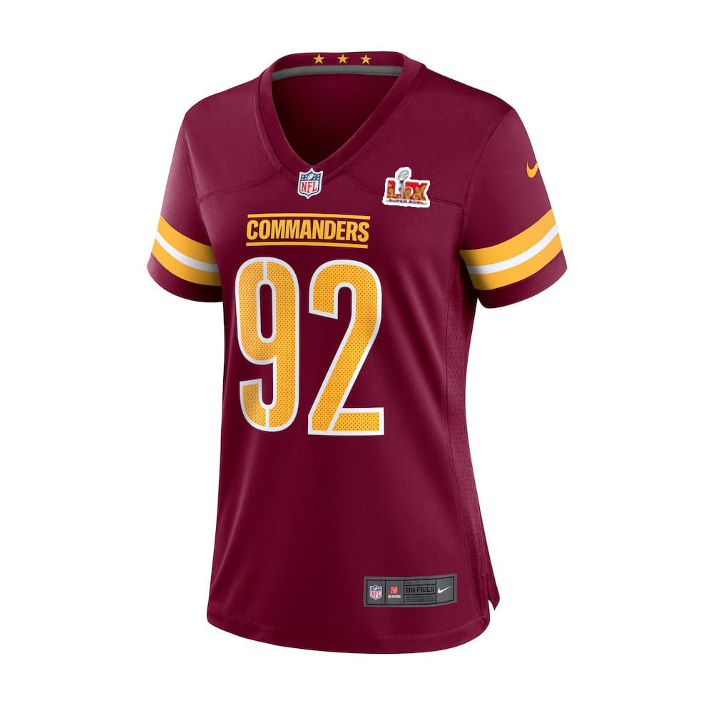 Dorance Armstrong #92 Washington Commanders Super Bowl LIX Women's Jersey - Burgundy JS3170 Saliibo - Image 2