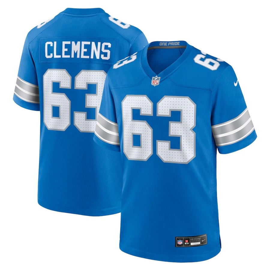 Duke Clemens 63 Detroit Lions Game Men Jersey - Blue JS6021 Saliibo