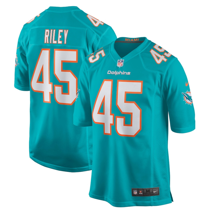 Duke Riley 45 Miami Dolphins Men Game Jersey - Aqua JS4965 Saliibo