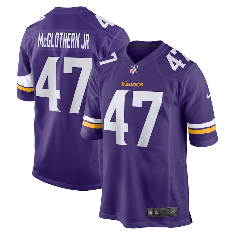 Dwight McGlothern Jr. 47 Minnesota Vikings Game Men Jersey - Purple JS4715 Saliibo